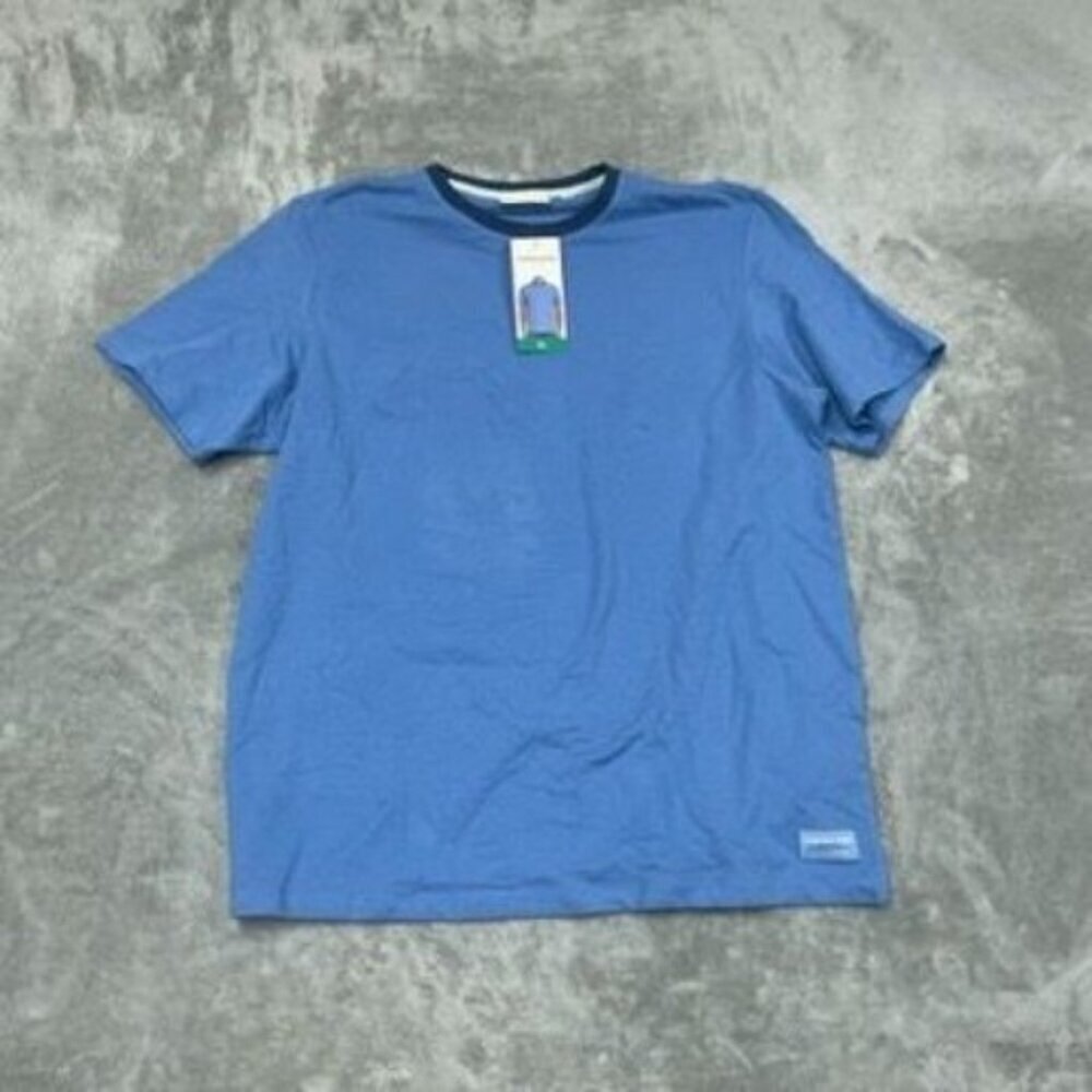 Scotch & Soda Mens Blue XL Waffle-Knit Cotton T-Shirt Short Sleeve 6899